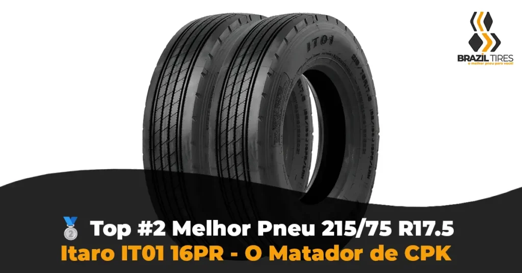 Itaro IT01 16PR eleito o Top 2 da auditoria Brazil Tires Melhor Pneu 215/75 R17.5