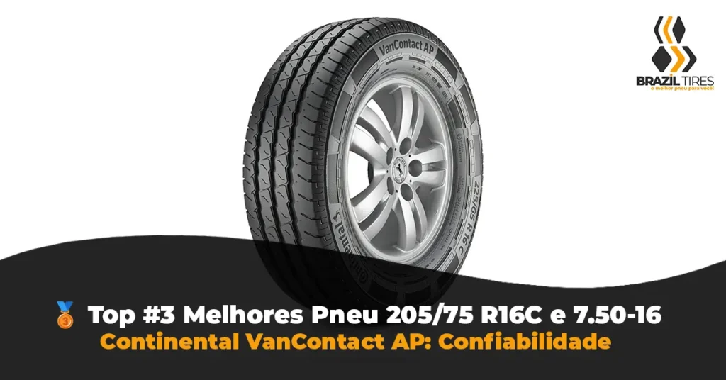Pneu Continental VanContact AP pneu 205/75 r16c com reforço lateral anti-impacto, ideal para vans escolares e de carga urbana.