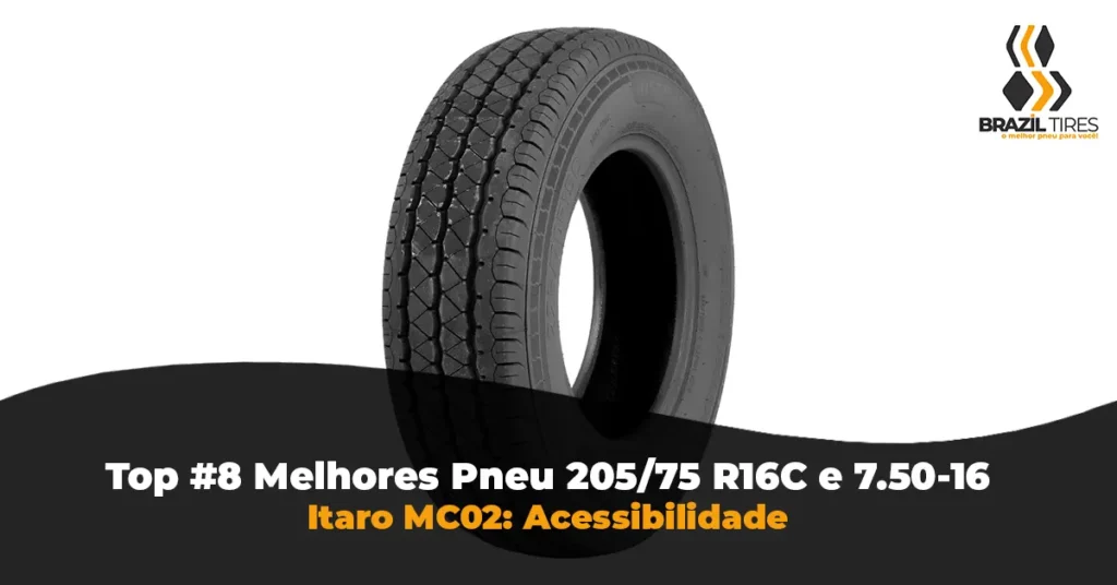 Pneu Itaro MC02 205/75 R16C 110/108R. Pneu de entrada com foco em preço baixo para reposição imediata.