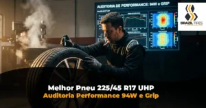 Comparativo técnico dos melhores pneus 225 45 17 94W UHP para carros esportivos como Jetta, Audi A3 e BMW Série 3. Análise de Goodyear, Barum, Xbri e Westlake.