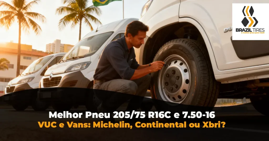 Comparativo definitivo dos melhores pneu 205/75 r16c e pneu 7.50-16 para VUC caminhão e vans como Ducato e Sprinter. Auditoria Michelin, Continental e Xbri.