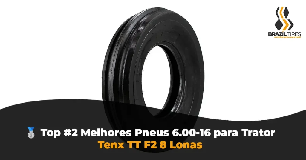 Pneu trator 600x16 da marca Tenx. Opção de pneu fino trator importado para reposição em eixo dianteiro aro 16.