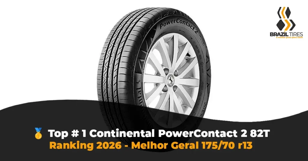 Pneu Continental PowerContact 2 175/70 R13 82T com INMETRO C em rolamento e C em molhado