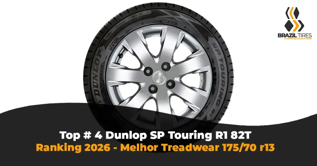 Pneu Dunlop SP Touring R1 175/70 R13 82T com Treadwear 500 e tecnologia Sun System sem emendas