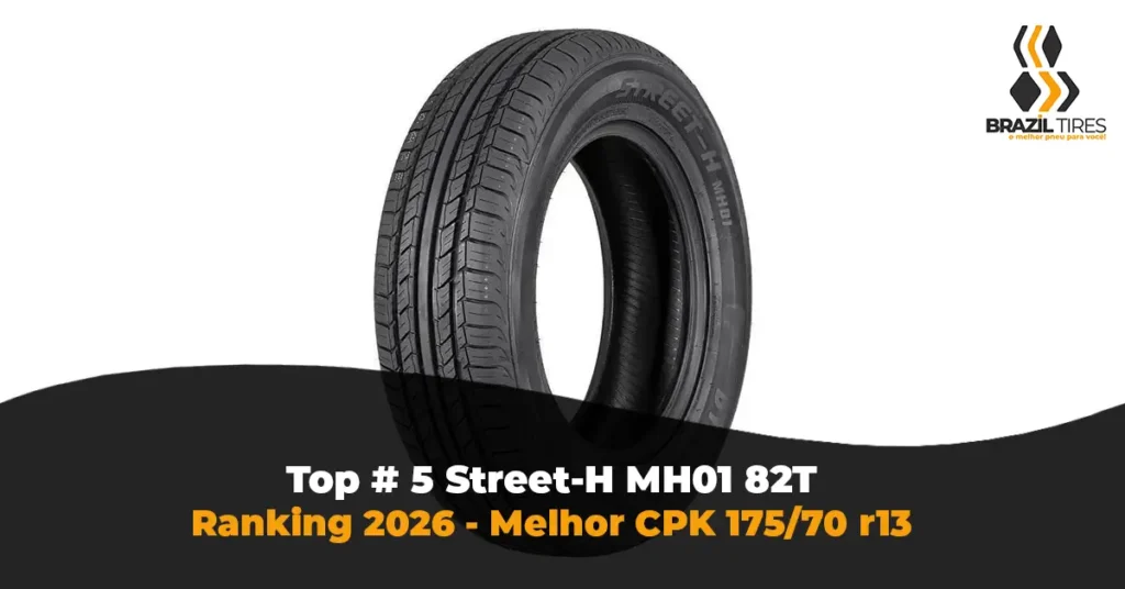 Pneu Street-H MH01 175/70 R13 82T com desenho assimétrico e quatro sulcos de drenagem